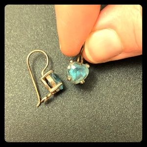 Blue topaz heart-shaped earrings
